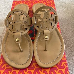 Tory Burch Miller Patent Leather Sandal - Tan